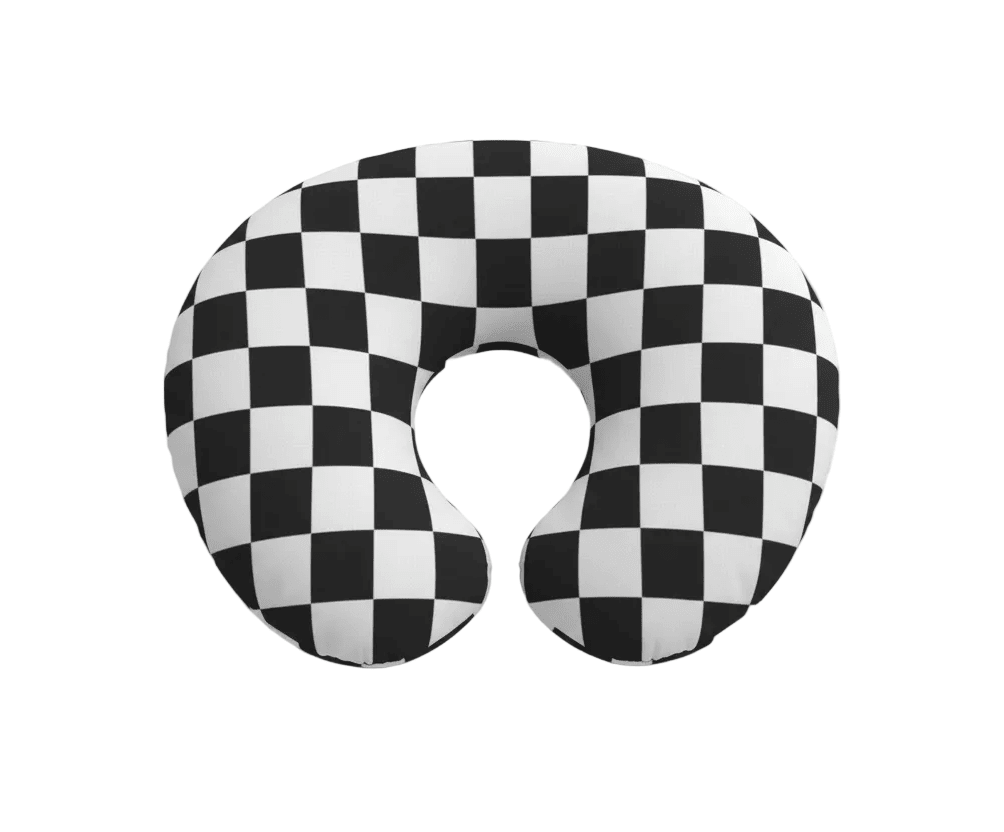 Race Black & White Checkered Nursing Pillow Cover La Vie Bien Race Black & White Checkered Nursing Pillow Cover