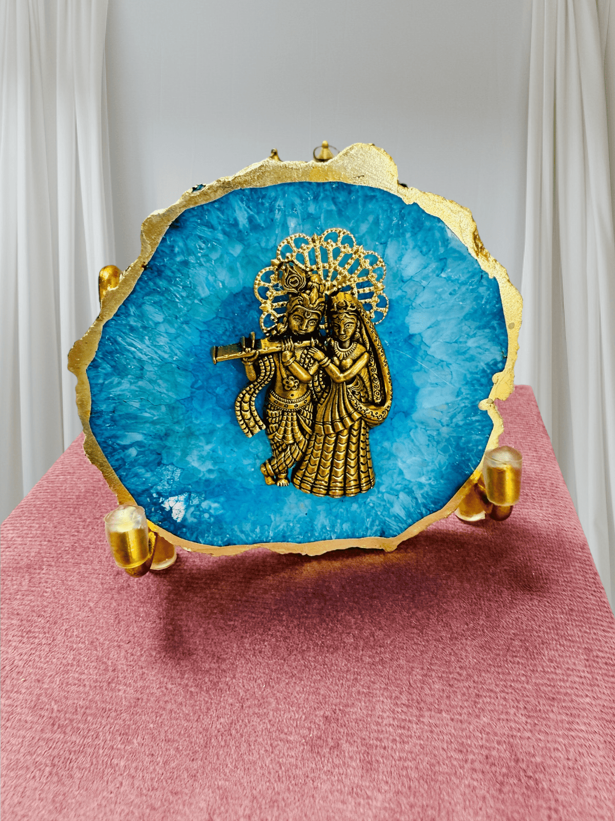 Radha Krishna on Agate with Stand & Suede Gift Box - Premium Gift for Any Occasion La Vie Bien Radha Krishna on Agate with Stand & Suede Gift Box - Premium Gift for Any Occasion