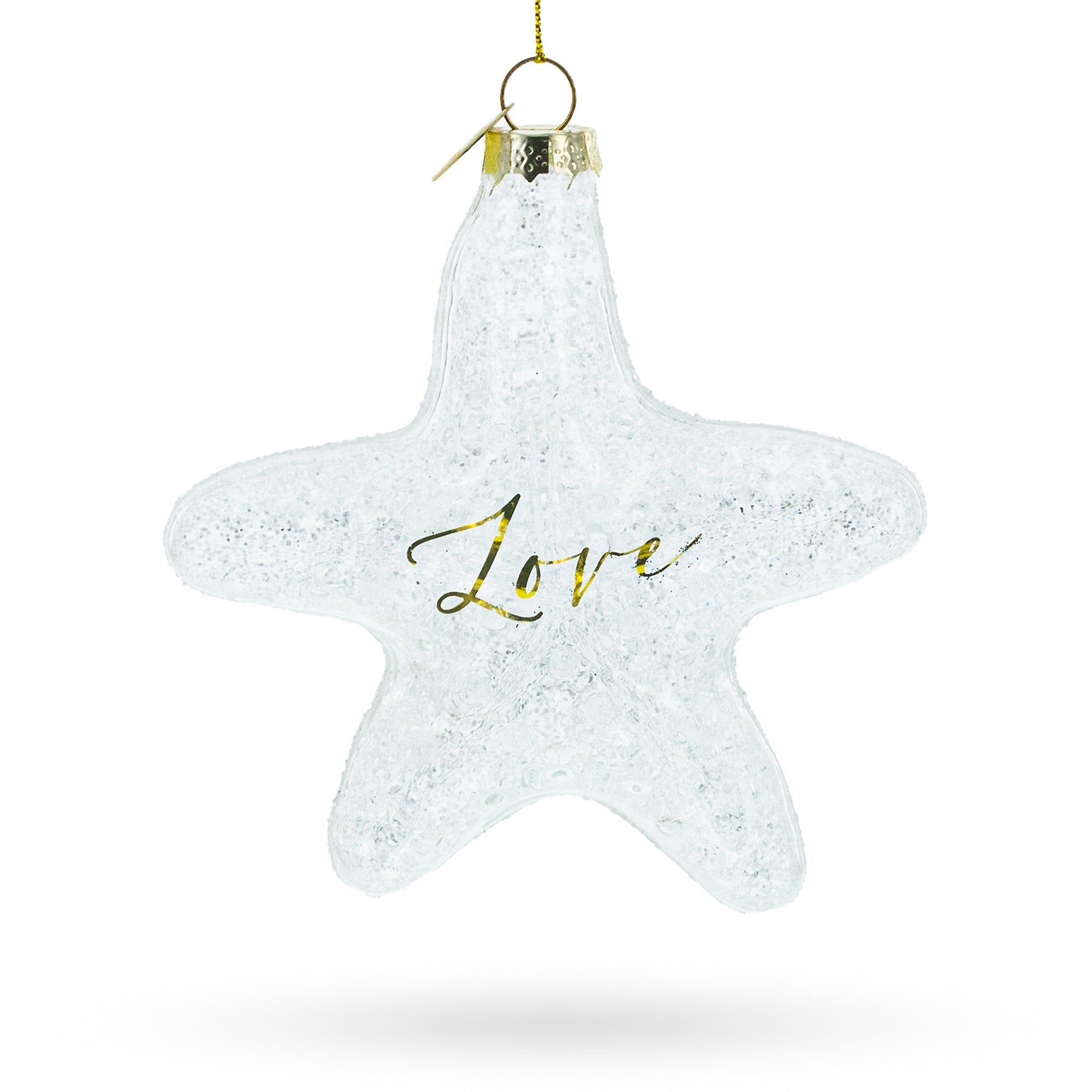 Radiant White Star "Love" Glass Christmas Ornament Christmas Ornaments > Stars La Vie Bien Radiant White Star "Love" Glass Christmas Ornament