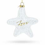 Radiant White Star "Love" Glass Christmas Ornament Christmas Ornaments > Stars La Vie Bien Radiant White Star "Love" Glass Christmas Ornament