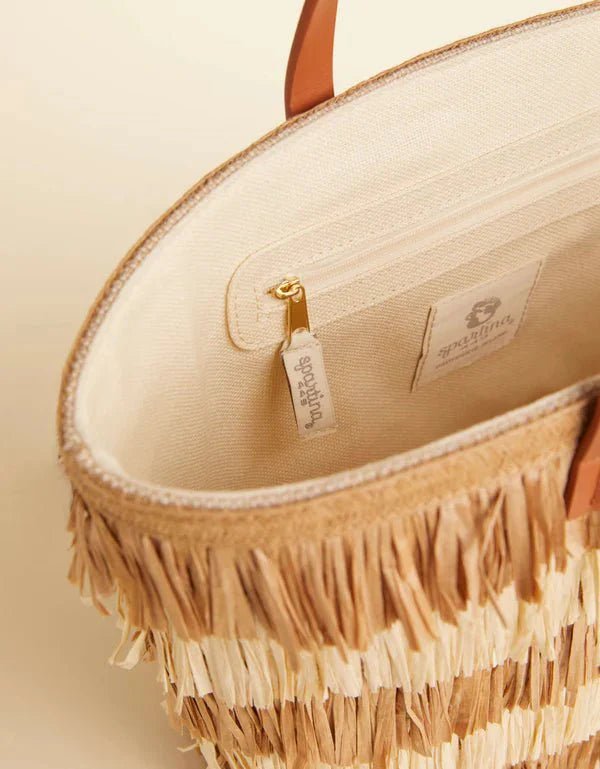 Raffia Fringe Day Tote Nutmeg Natural La Vie Bien Raffia Fringe Day Tote Nutmeg Natural