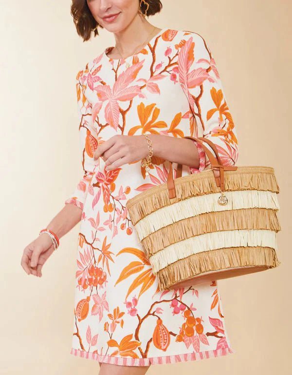Raffia Fringe Day Tote Nutmeg Natural La Vie Bien Raffia Fringe Day Tote Nutmeg Natural