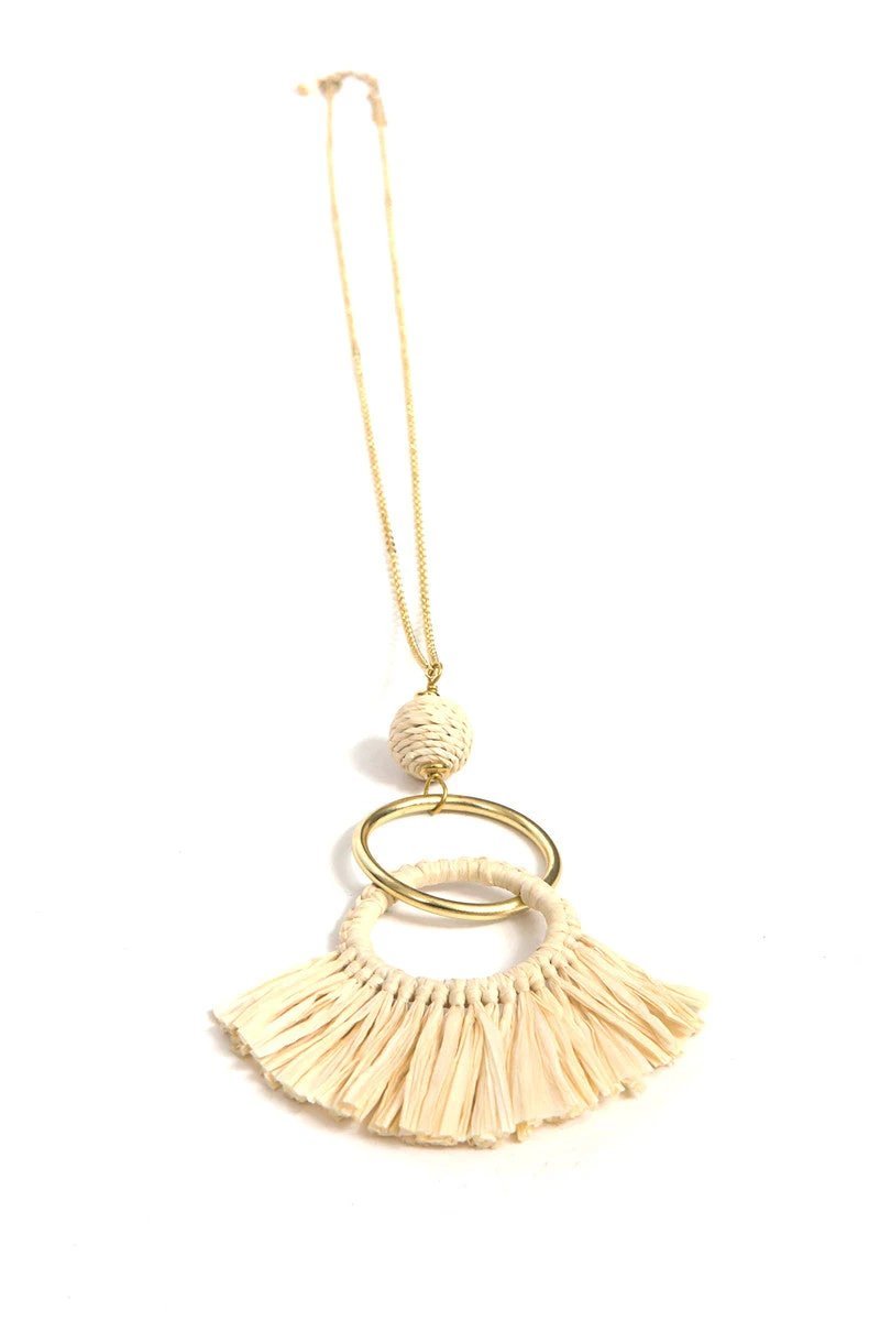 Raffia Fringe Necklace by Fair Anita