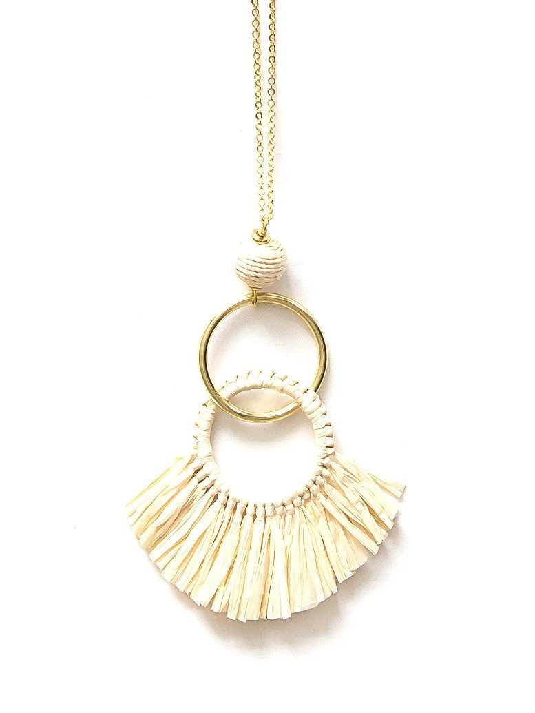 Raffia Fringe Necklace by Fair Anita