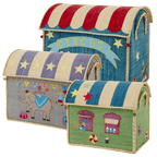 Raffia Storage House - Circus theme Set of 3 by Rice By Rice