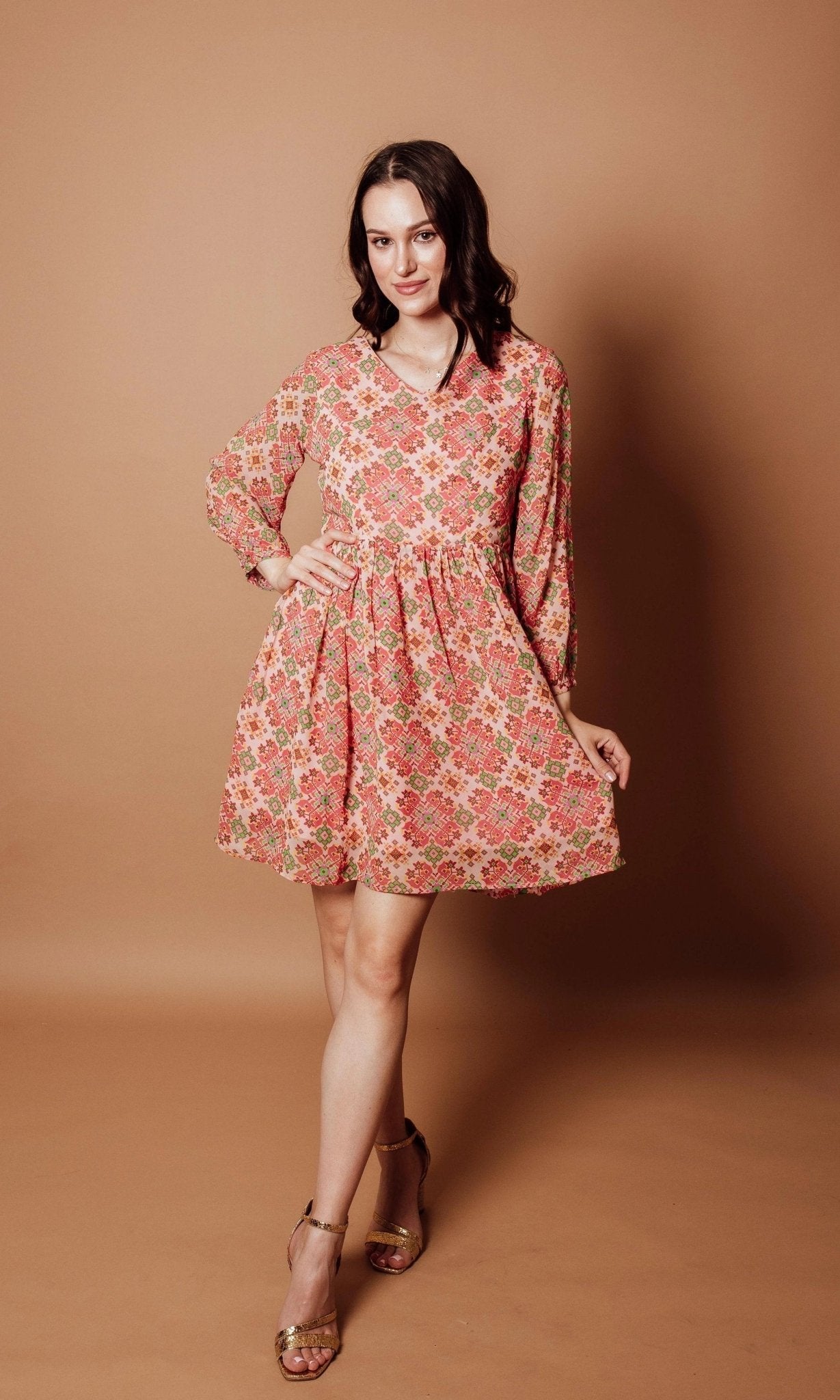 Rahi V-Neck Mini Dress by Raas