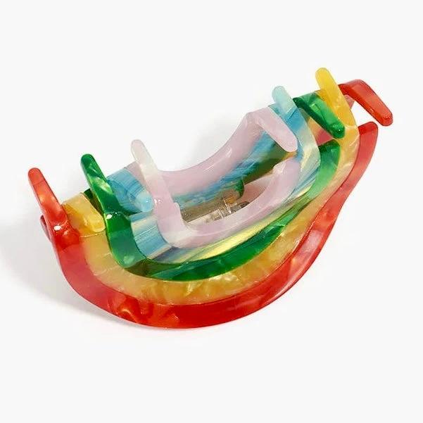 Rainbow Acetate Hair Claw Clip by Bespattered Facade