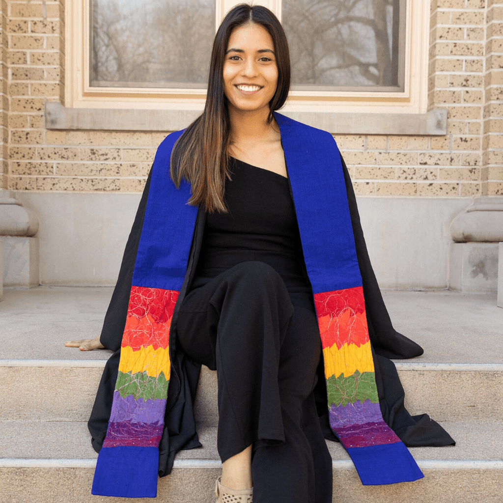 Rainbow and Blue Contemporary Clergy Stole Religious La Vie Bien Rainbow and Blue Contemporary Clergy Stole