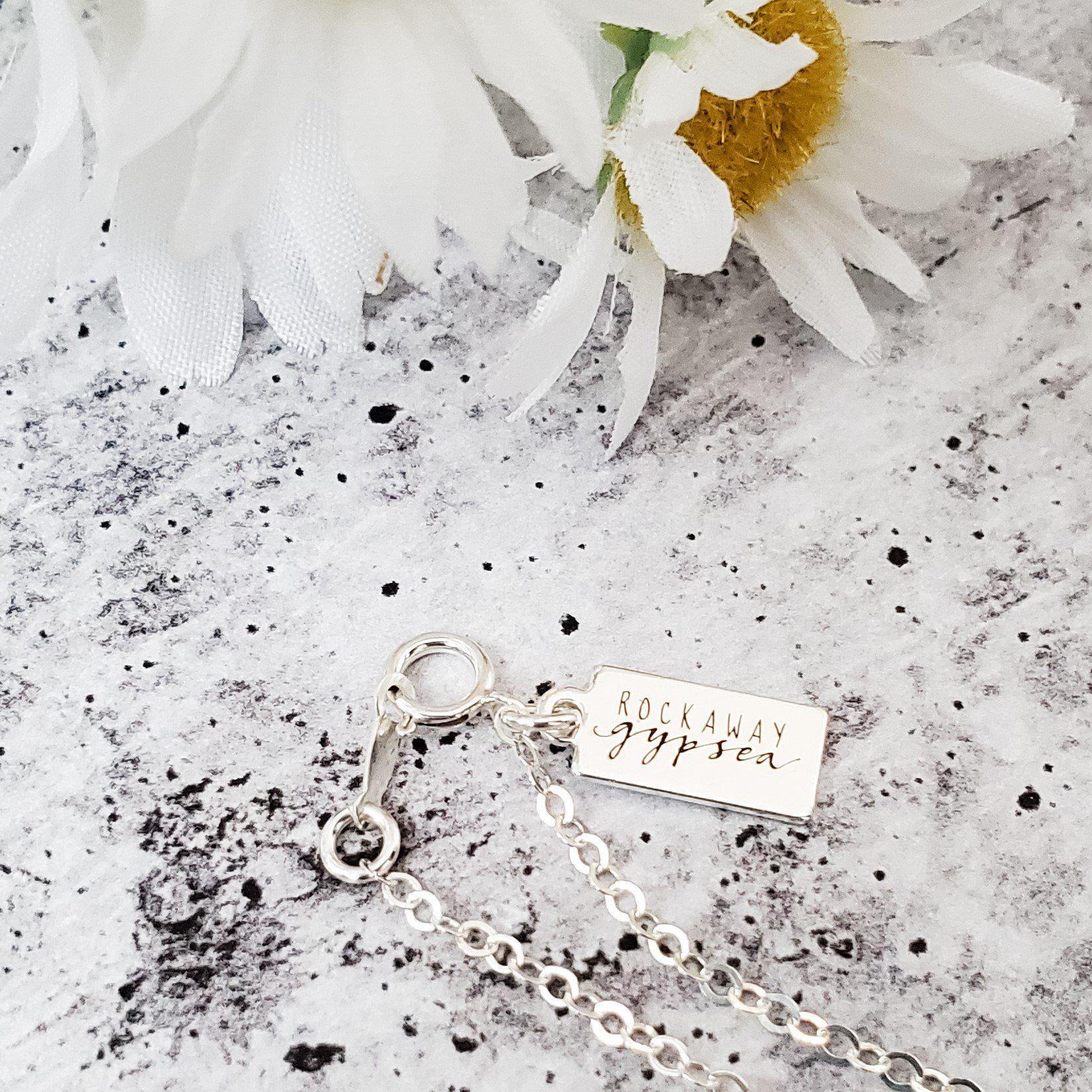 Rainbow Baby Initial Necklace Stamped Necklaces La Vie Bien Rainbow Baby Initial Necklace