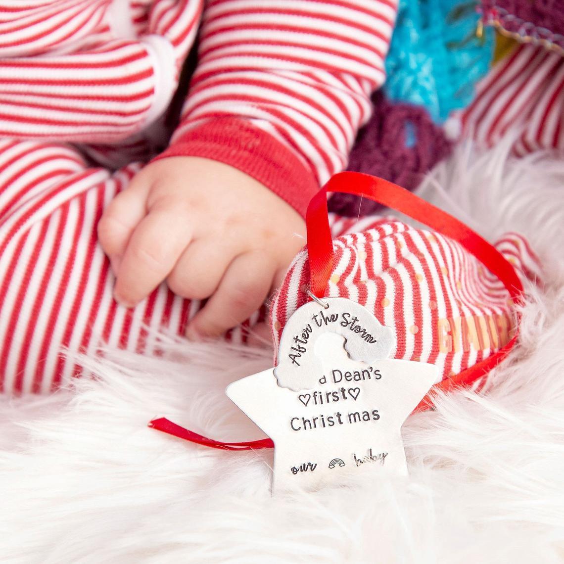 Rainbow Baby's First Christmas Star Ornament Holiday Ornaments La Vie Bien Rainbow Baby's First Christmas Star Ornament