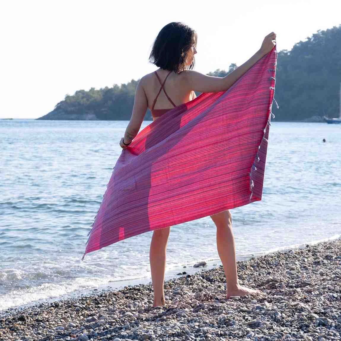 Rainbow Beach Towel - 100% Premium Turkish Cotton by Kalkedon Towels