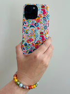 Rainbow Beaded Keychain Wristlet / Phone Lanyard Strap / Bag Chain Purse Charm by Bespattered Facade