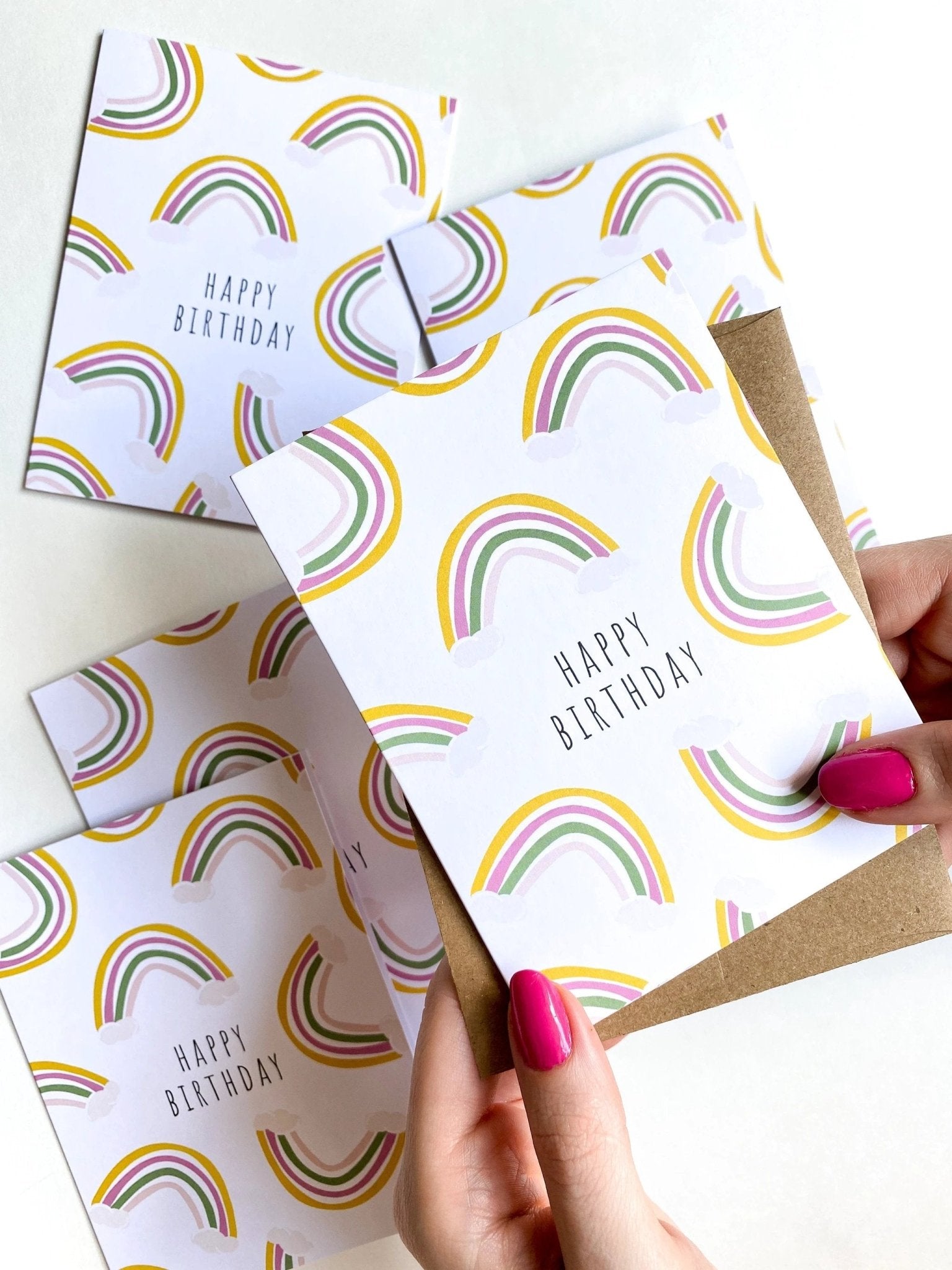 Rainbow Birthday Card, First Birthday Birthday, Friend, Rainbow, Baby Bi by Five Dot Post