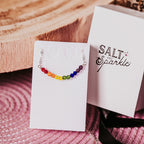 Rainbow Crystal Dainty Hoop Earrings Earrings La Vie Bien Rainbow Crystal Dainty Hoop Earrings
