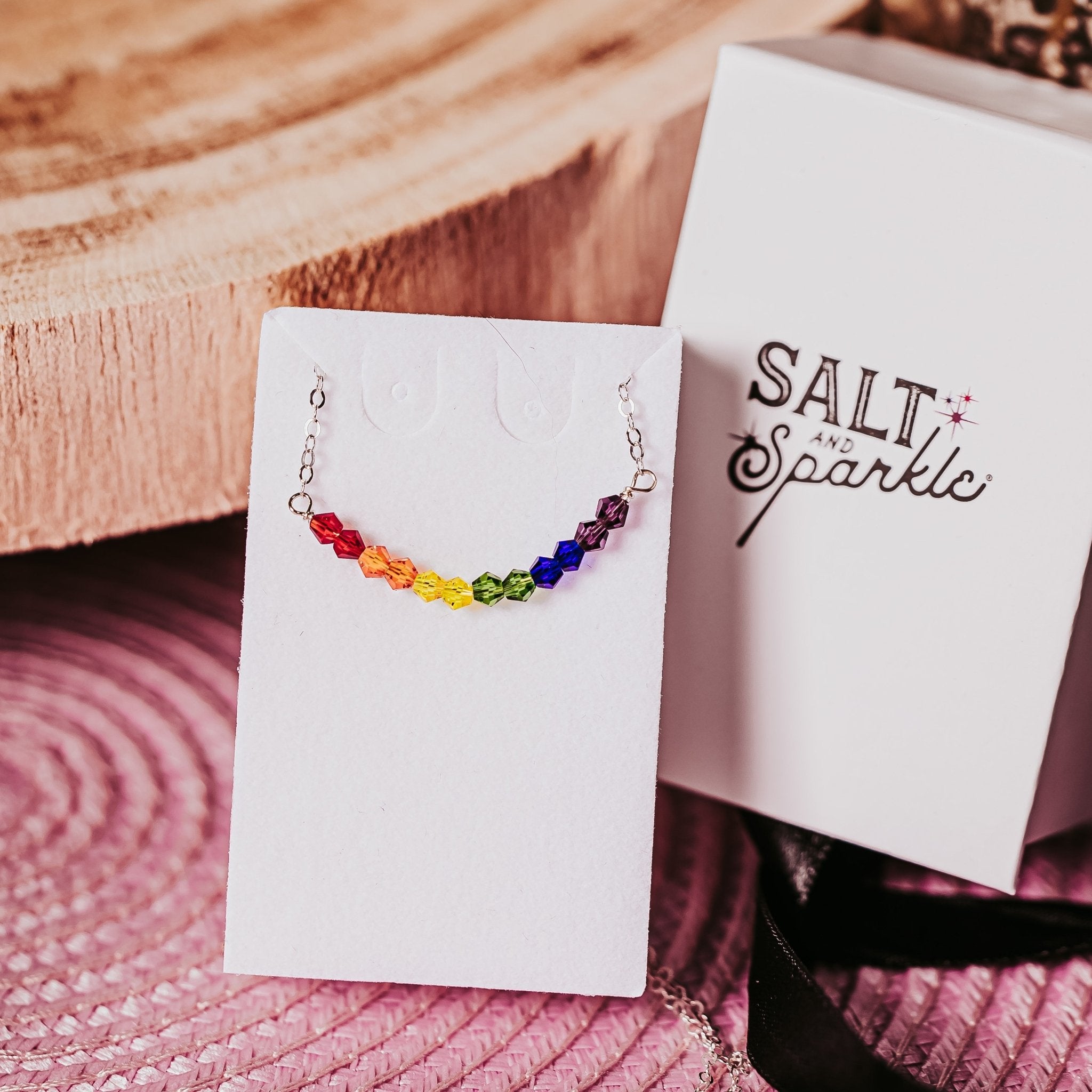 Rainbow Crystal Dainty Hoop Earrings Earrings La Vie Bien Rainbow Crystal Dainty Hoop Earrings