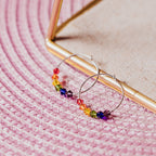 Rainbow Crystal Dainty Hoop Earrings Earrings La Vie Bien Rainbow Crystal Dainty Hoop Earrings