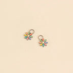 Rainbow Daisy Huggie Hoop Charms by Oh Clementine