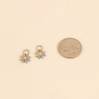 Rainbow Daisy Huggie Hoop Charms by Oh Clementine