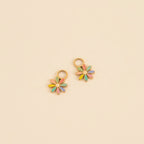 Rainbow Daisy Huggie Hoop Charms by Oh Clementine