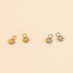 Rainbow Daisy Huggie Hoop Charms by Oh Clementine