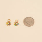 Rainbow Daisy Huggie Hoop Charms by Oh Clementine