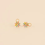 Rainbow Daisy Huggie Hoop Charms by Oh Clementine