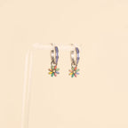 Rainbow Daisy Huggie Hoop Charms by Oh Clementine