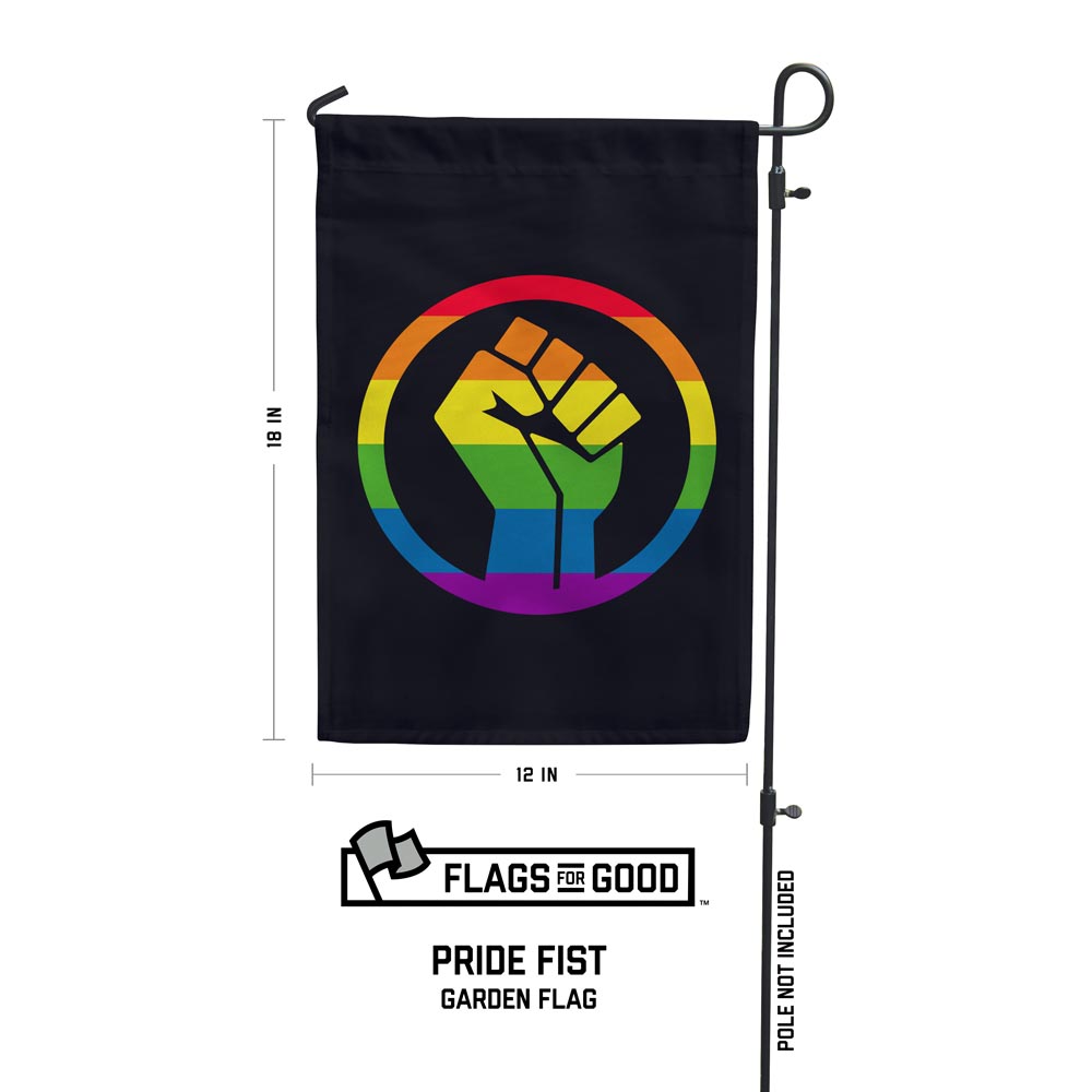Rainbow Fist Garden Flag Garden Flag La Vie Bien Rainbow Fist Garden Flag