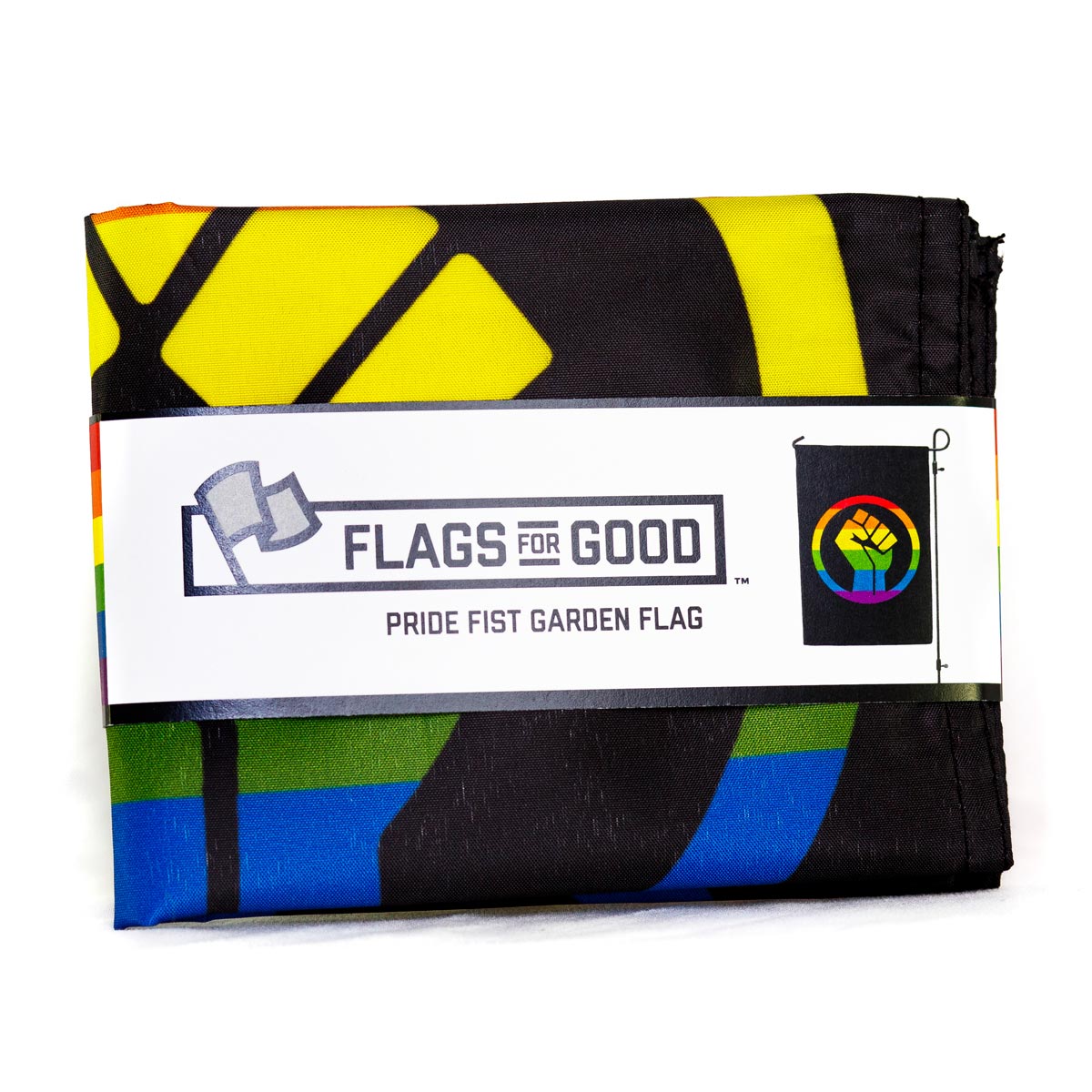 Rainbow Fist Garden Flag Garden Flag La Vie Bien Rainbow Fist Garden Flag