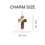 Rainbow Flag Cross Silver Beaded Bracelet by The Bullish Store