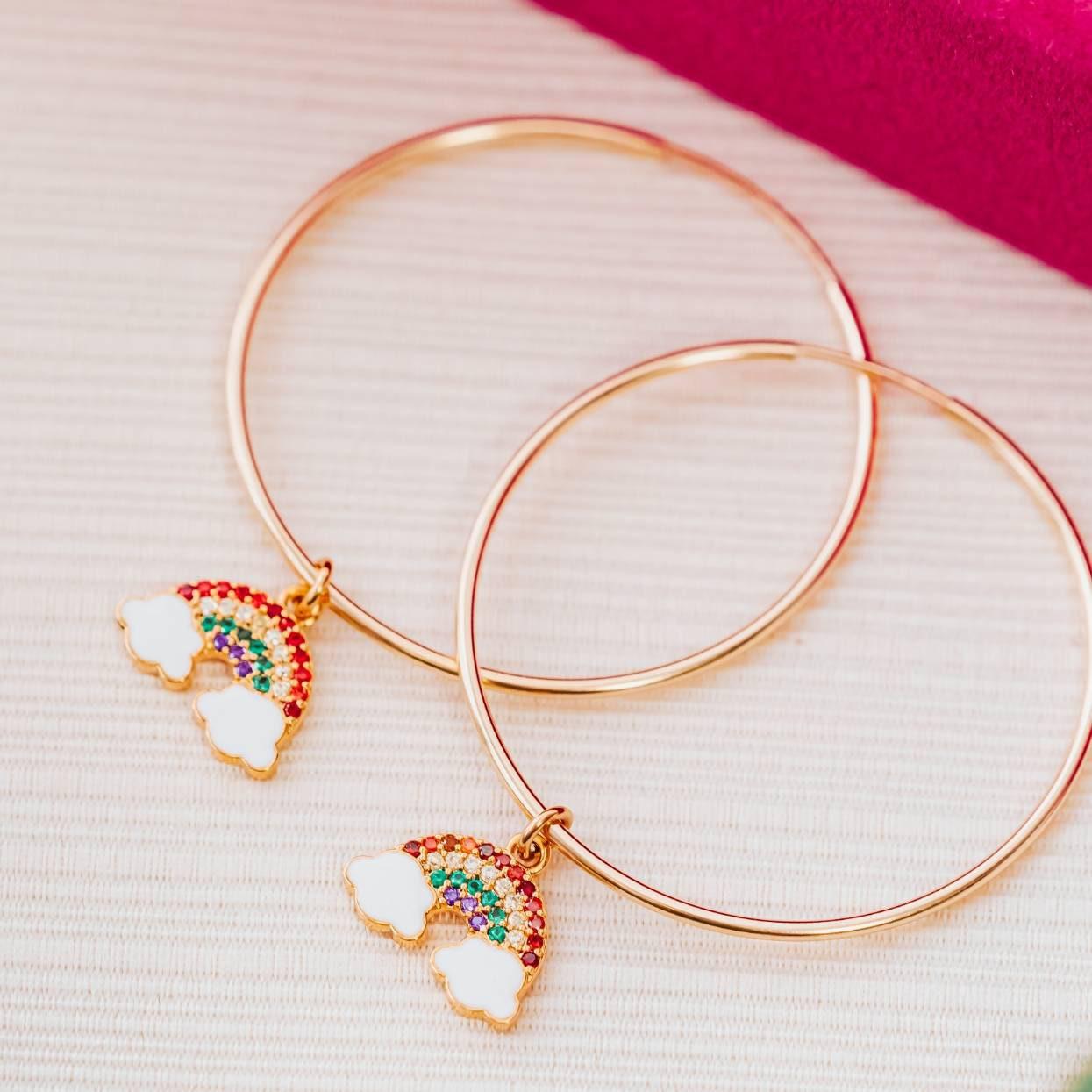 Rainbow Hoop Earrings Earrings La Vie Bien Rainbow Hoop Earrings
