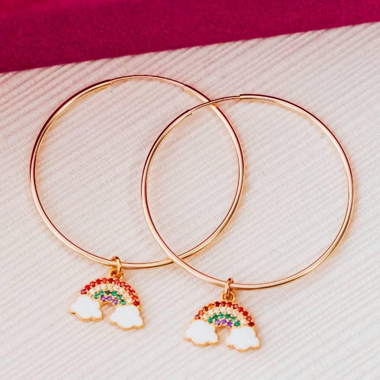 Rainbow Hoop Earrings Earrings La Vie Bien Rainbow Hoop Earrings