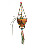 Rainbow Macrame Plant Holder | Bohemian Decorative Hanging Flowerpot Holder Plant Holder La Vie Bien Rainbow Macrame Plant Holder | Bohemian Decorative Hanging Flowerpot Holder