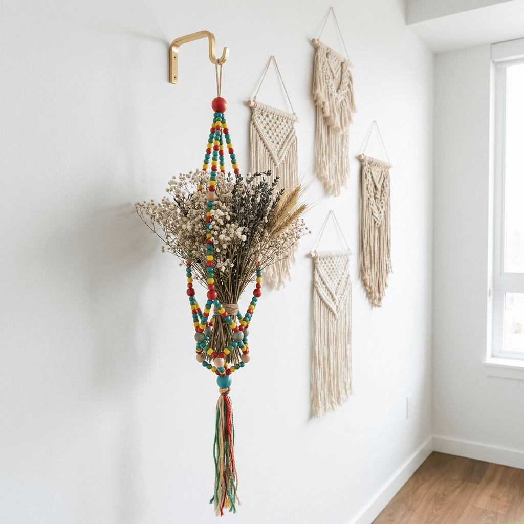 Rainbow Macrame Plant Holder | Bohemian Decorative Hanging Flowerpot Holder Plant Holder La Vie Bien Rainbow Macrame Plant Holder | Bohemian Decorative Hanging Flowerpot Holder