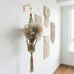 Rainbow Macrame Plant Holder | Bohemian Decorative Hanging Flowerpot Holder Plant Holder La Vie Bien Rainbow Macrame Plant Holder | Bohemian Decorative Hanging Flowerpot Holder