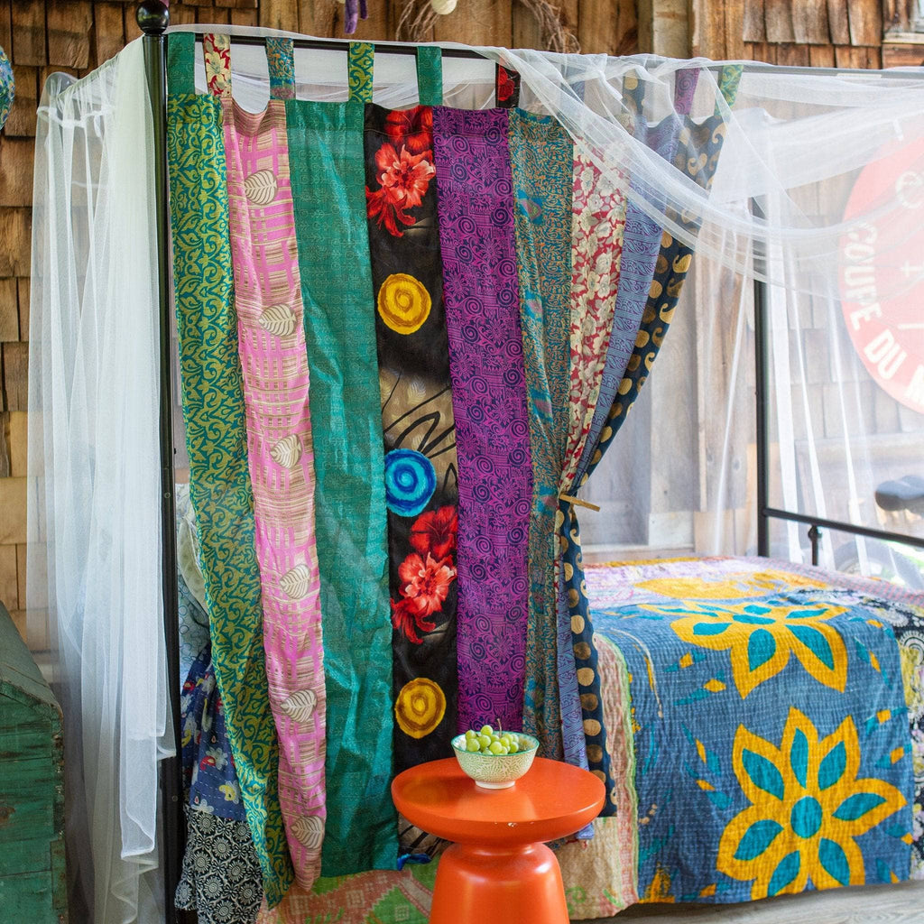 Rainbow Oasis Drapes – Upcycled Boho Curtains Home Decor La Vie Bien Rainbow Oasis Drapes – Upcycled Boho Curtains