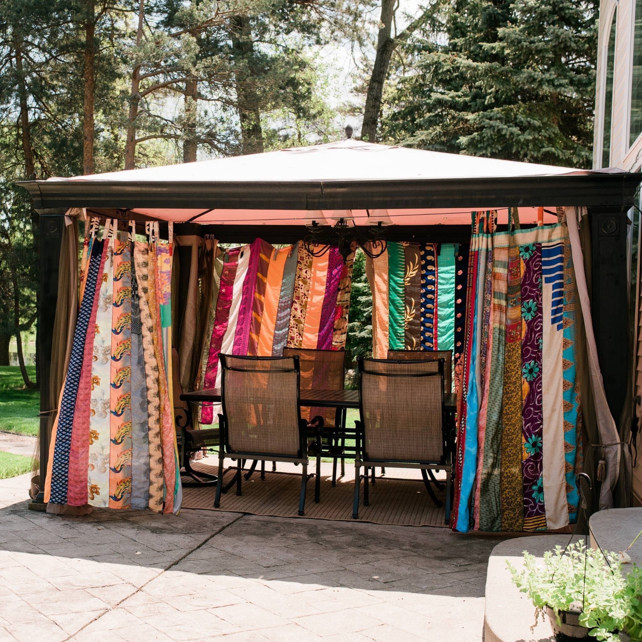 Rainbow Oasis Drapes – Upcycled Boho Curtains Home Decor La Vie Bien Rainbow Oasis Drapes – Upcycled Boho Curtains