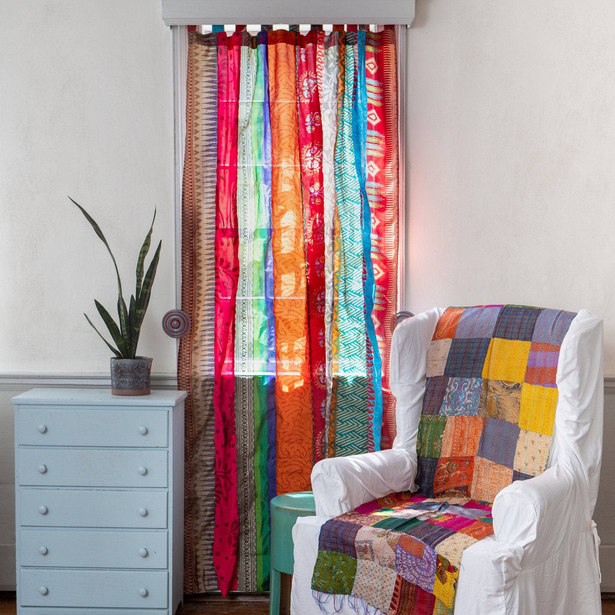 Rainbow Oasis Drapes – Upcycled Boho Curtains Home Decor La Vie Bien Rainbow Oasis Drapes – Upcycled Boho Curtains