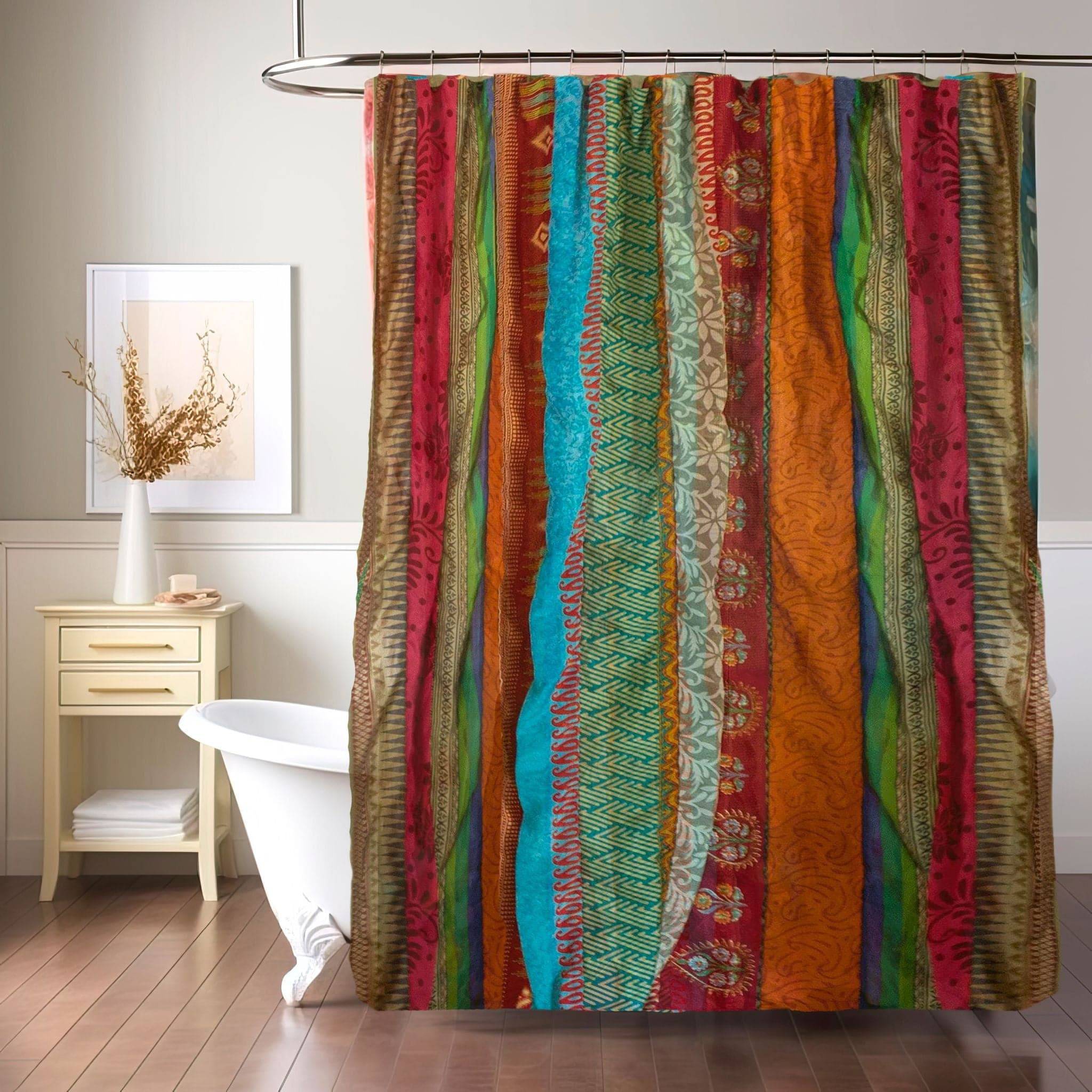 Rainbow Oasis Drapes – Upcycled Boho Curtains Home Decor La Vie Bien Rainbow Oasis Drapes – Upcycled Boho Curtains