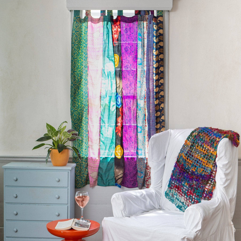 Rainbow Oasis Drapes – Upcycled Boho Curtains Home Decor La Vie Bien Rainbow Oasis Drapes – Upcycled Boho Curtains