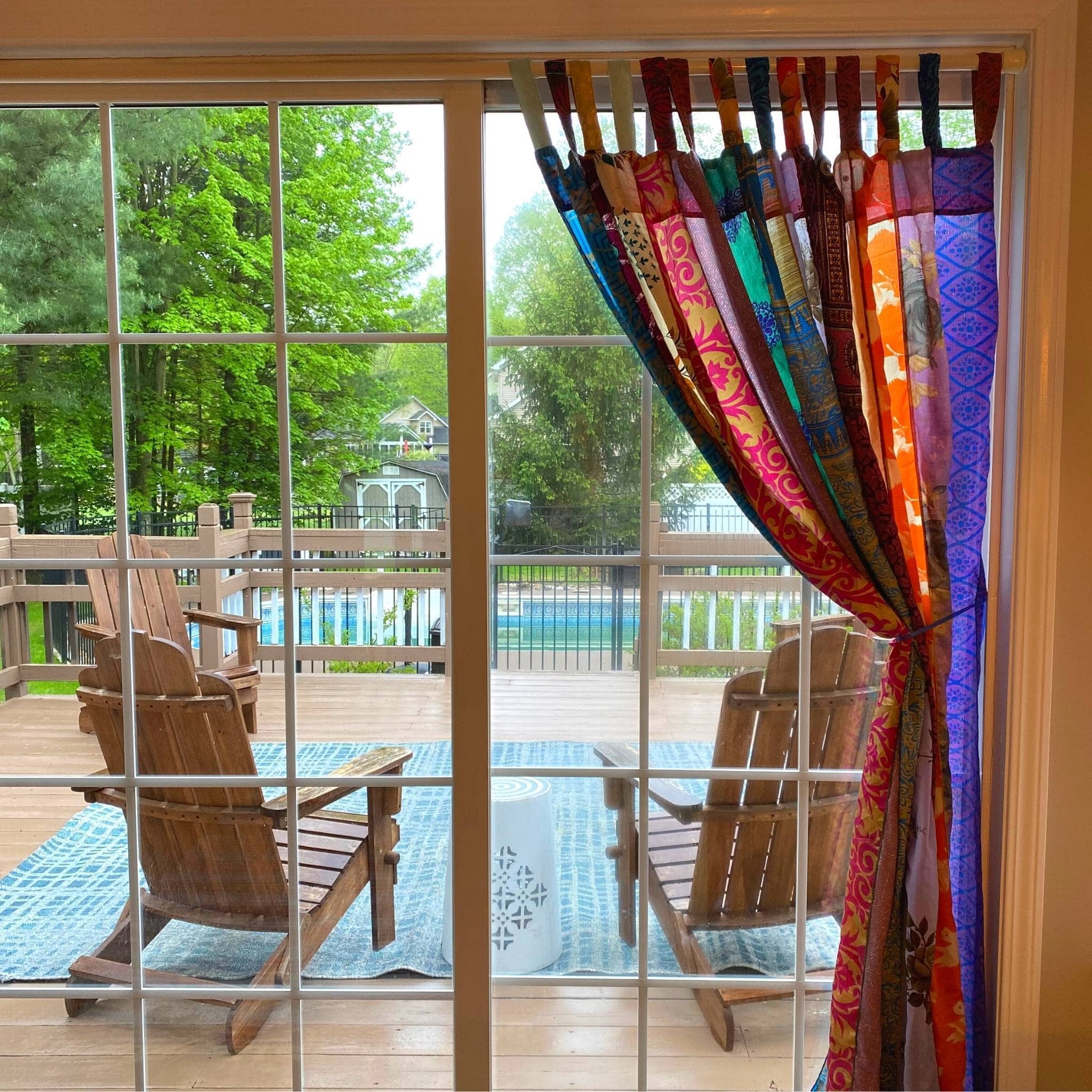 Rainbow Oasis Drapes – Upcycled Boho Curtains Home Decor La Vie Bien Rainbow Oasis Drapes – Upcycled Boho Curtains
