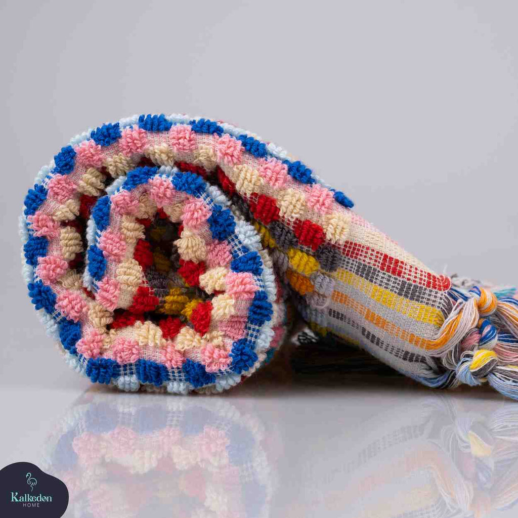 Pom Pom Turkish cotton Hand woven Towel