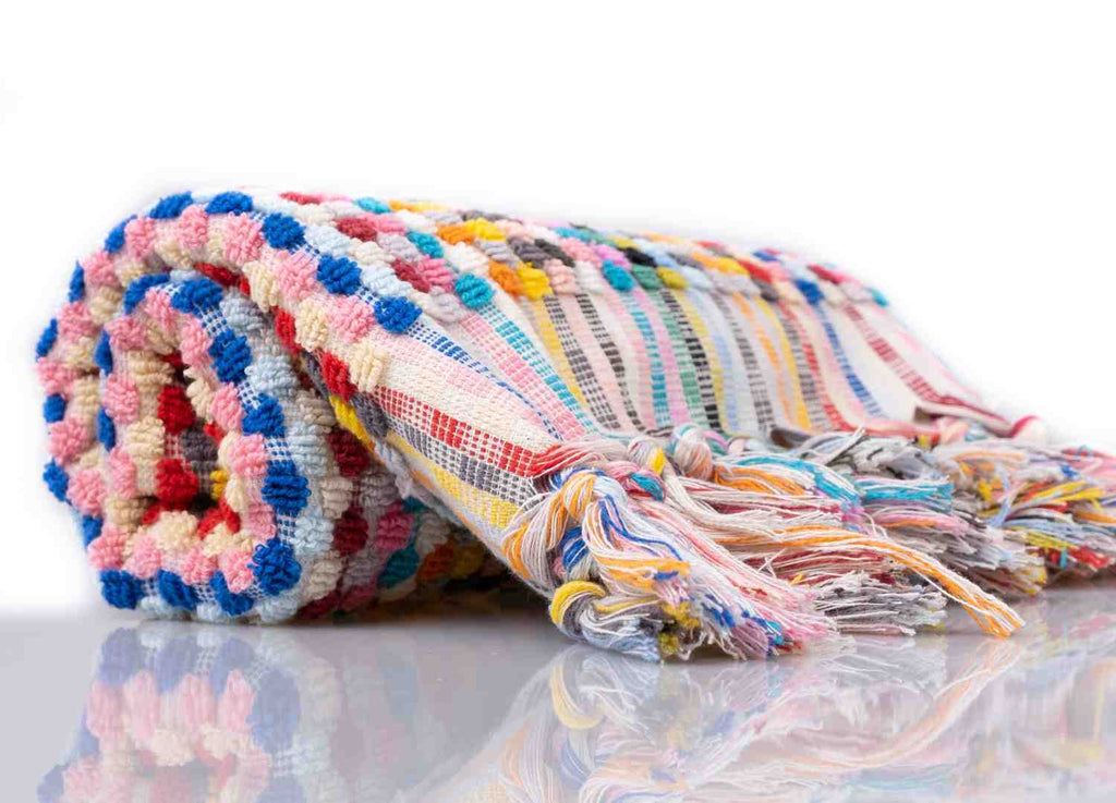 Pom Pom Turkish cotton Hand woven Towel