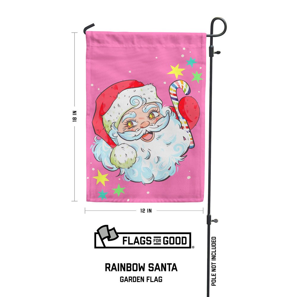 Rainbow Santa Garden Flag Garden Flag La Vie Bien Rainbow Santa Garden Flag