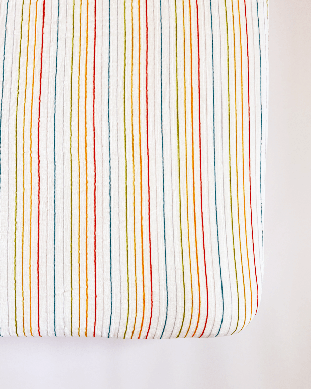Rainbow Stripe Crib Sheet Crib Sheets La Vie Bien Rainbow Stripe Crib Sheet