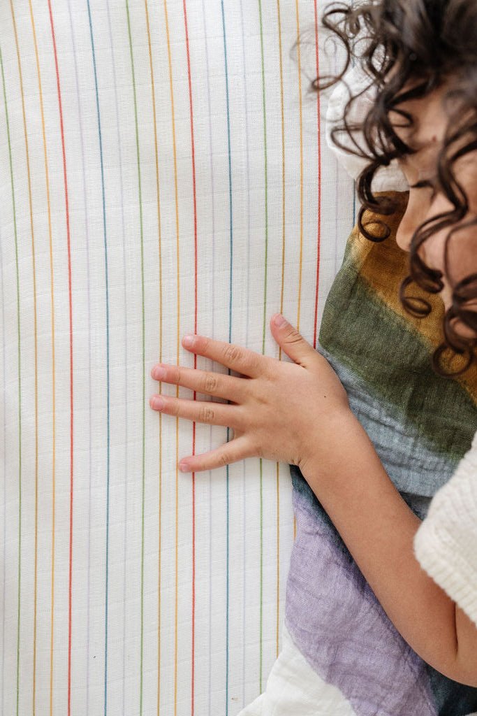 Rainbow Stripe Crib Sheet Crib Sheets La Vie Bien Rainbow Stripe Crib Sheet