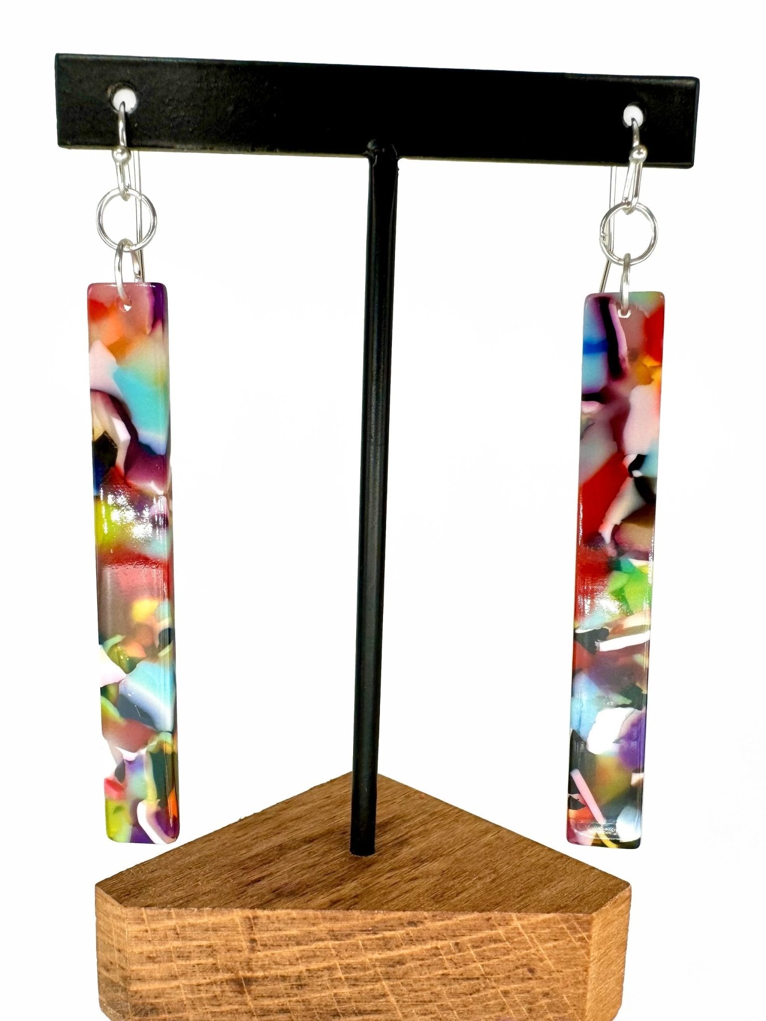 Rainbow Tortoise Dangly Earrings by Bespattered Facade