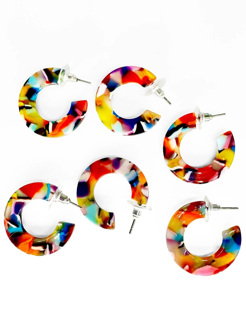 Rainbow Tortoise Hoop Earrings by Bespattered Facade