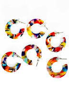 Rainbow Tortoise Hoop Earrings by Bespattered Facade