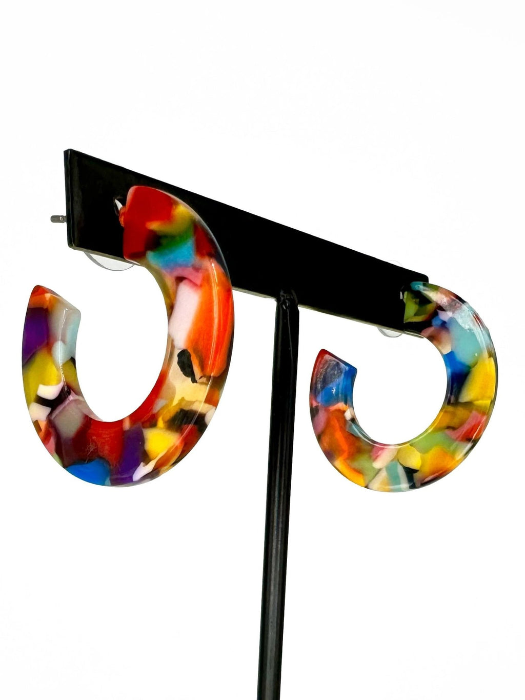 Rainbow Tortoise Hoop Earrings by Bespattered Facade